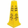 Bsc Preferred Wet Floor Safety Cone - 4-Sided Multilingual Cone H-2838